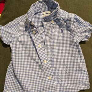 Ralph Lauren Baby Boy Blue Gingham Button Up